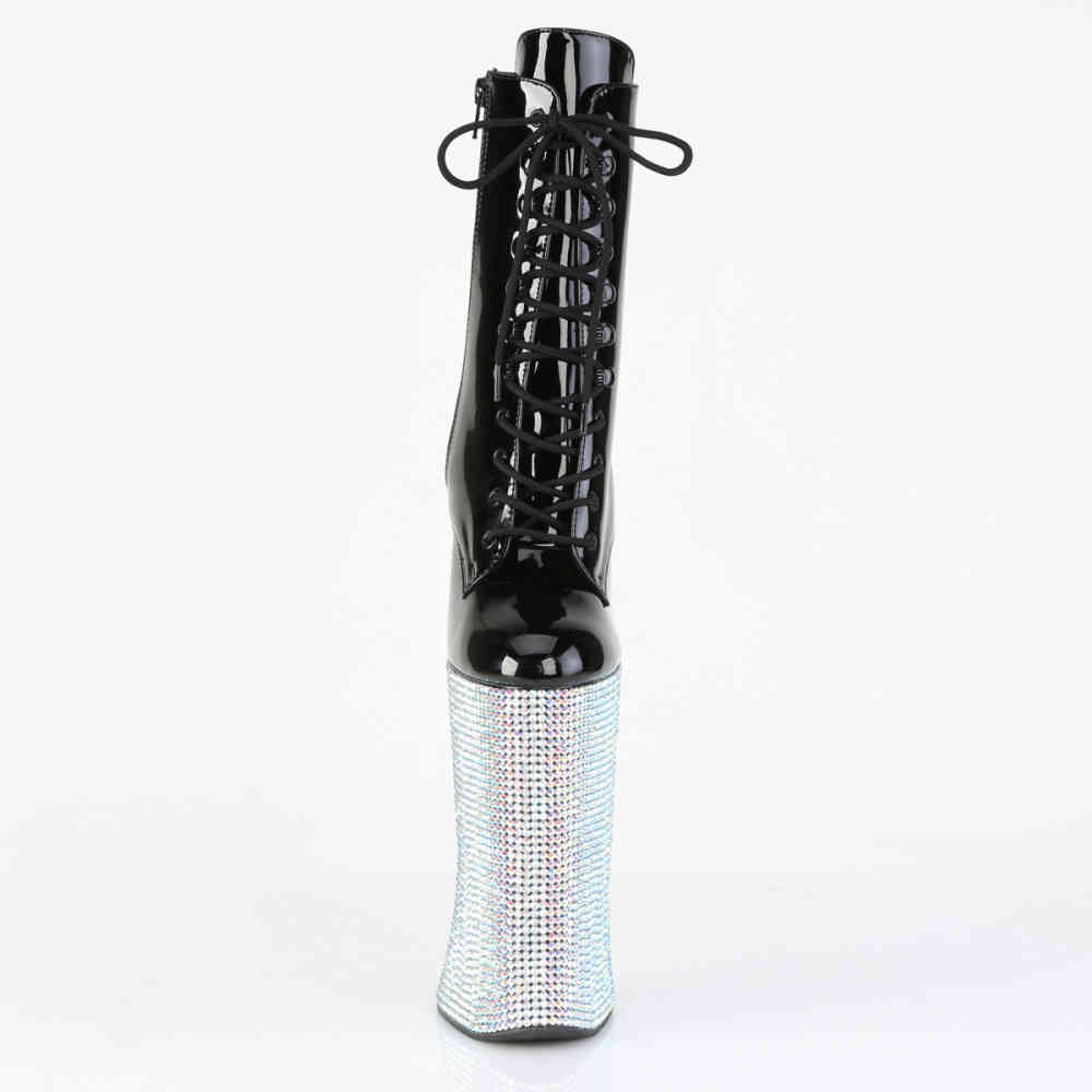Pleaser - FORBIDDEN-1020BEJ Bottes de plate-forme, Pole dance chaussures - Noir